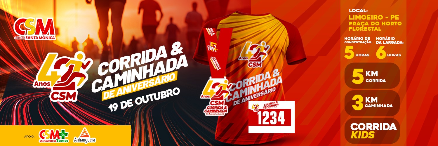 1ª Corrida e Caminhada de Aniversário do Colégio Santa Mônica